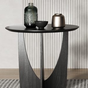 Throne 20" Black Round End Table